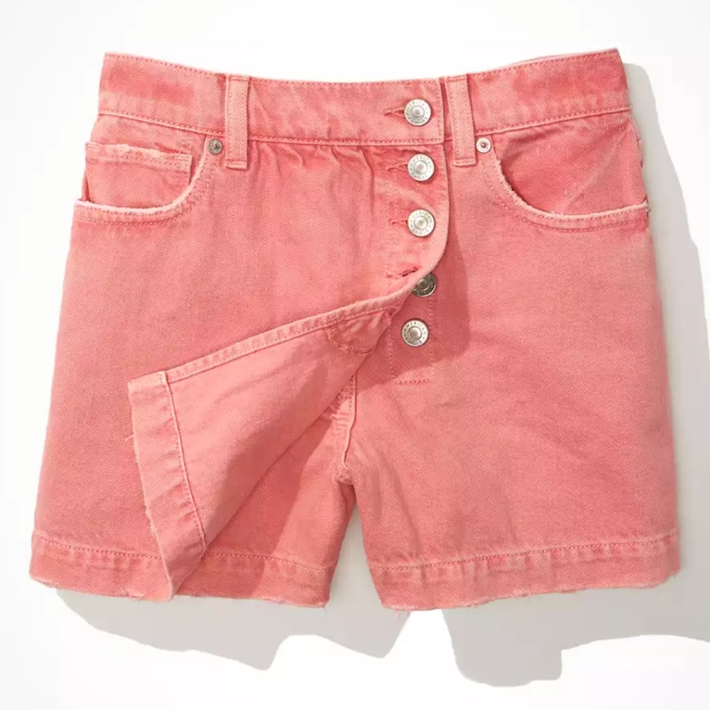 NWT American Eagle Denim Mom Skort In Wild Watermelon